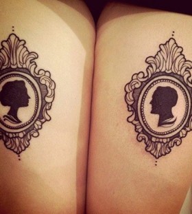 Nice man and woman frame tattoos