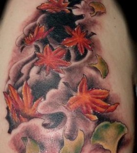 Nice maple leaves tattoo