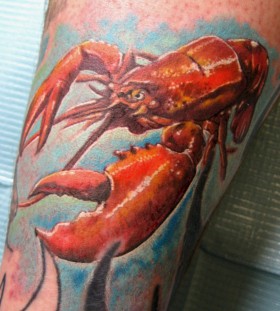 Nice red lobster tattoo