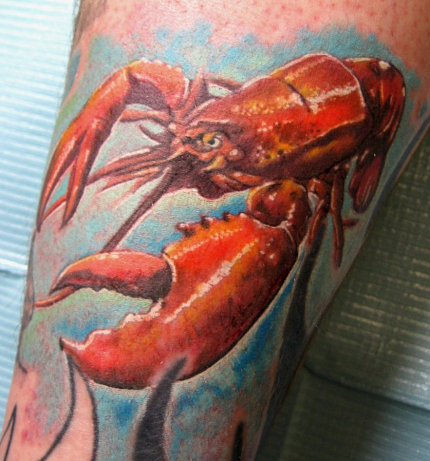 Nice red lobster tattoo