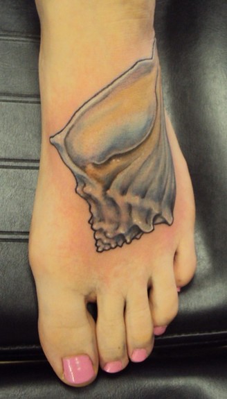 Nice shell foot tattoo