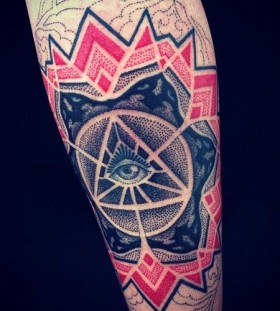 Nice triangle eye tattoo by Brian Gomes