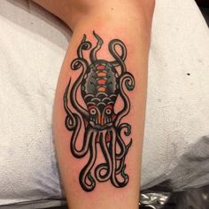 Octopus leg tattoo by Nick Oaks