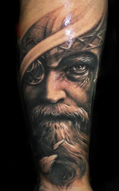 Old man tattoo by Riccardo Cassese