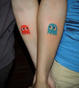 Pak Man his and hers couple tattoo