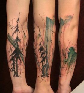 Pine tree tattoo design