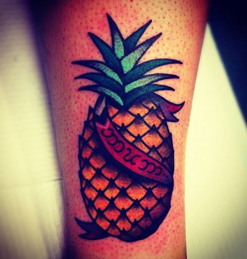 Pineapple tattoo by Charley Gerardin