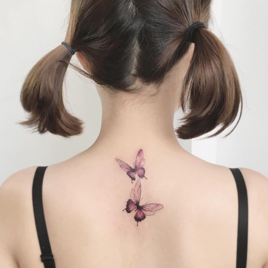 pink-back-butterfly-tattoos-by-tattooist_flower