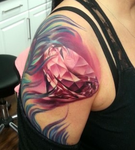 Pink diamond tattoo by Kyle Cotterman
