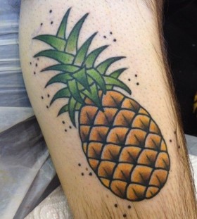 Pinneaple yellow fruit tattoo