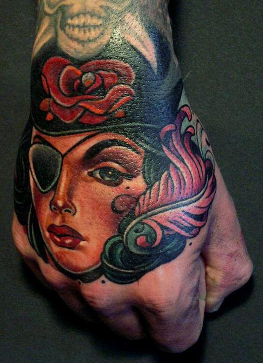 Pirate lady tattoo by Lars Uwe Jensen