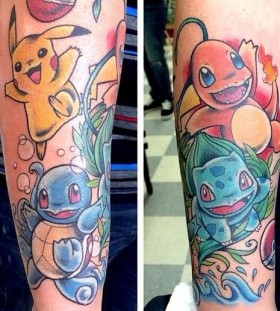Pokemon sleeve tattoo