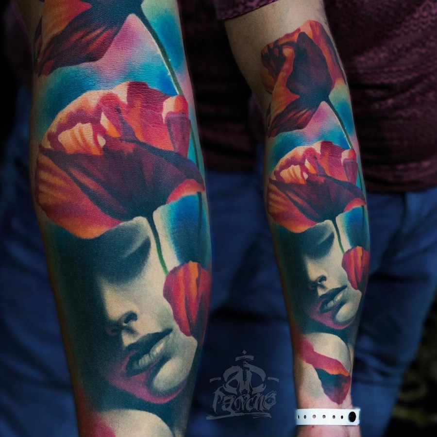 Watercolor Sleeve Tattoos
