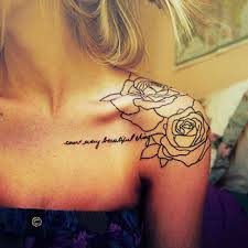 Quote and rose tattoo