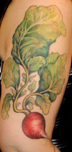 Radish tattoo by Jessica Brennan