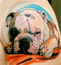 Realistic dog tattoo by Phil Garcia