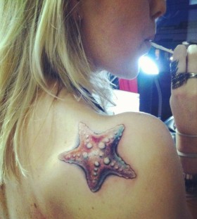 Realistic starfish tattoo by Jessica Brennan