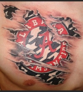 Red and black sport tattoo