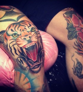 Roaring tiger tattoo by Alex Dorfler