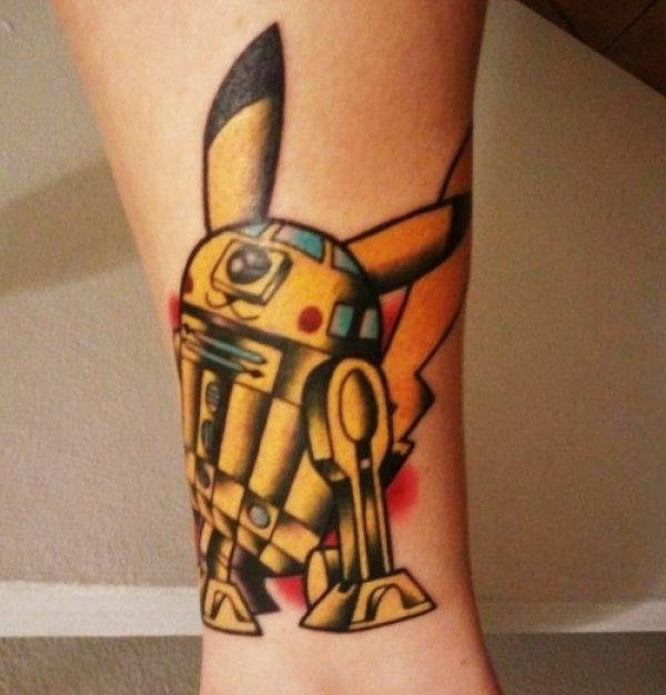 Robot pikachu tattoo