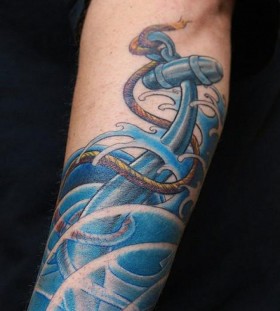 Rope and anchor tattoo