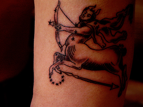 Sagittarius and stars tattoo