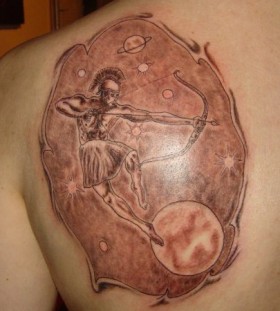Sagittarius and universe tattoo