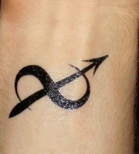 Sagittarius symbol wrist tattoo