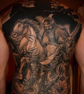 Samurai on a horse tattoo