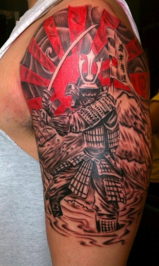 Samurai warrior arm tattoo