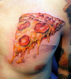 Sausage and awesome cheese pizza tattoo