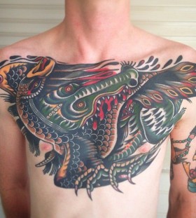 Scary chest tattoo by James McKenna