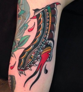 Scary snake tattoo by Nick Oaks