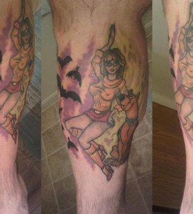Scooby and Velma leg tattoo