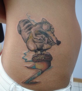 Scrat on a nut side tattoo