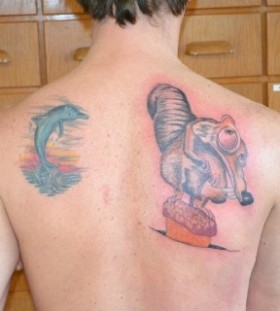 Scrat tattoo on back