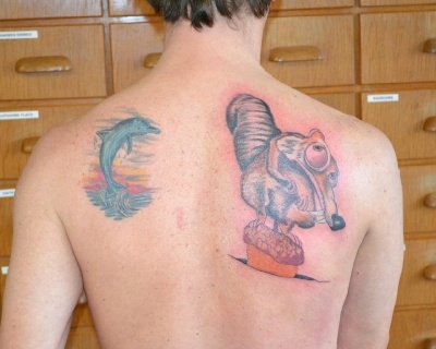 Scrat tattoo on back