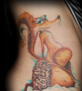 Scrats love side tattoo