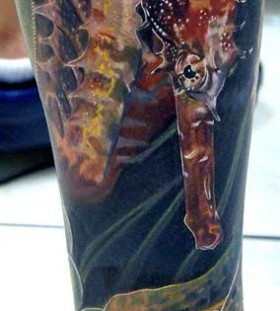 Sea horse tattoo by Phil Garcia