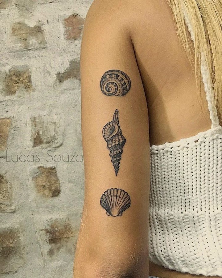 seashell tattoo by lucas lua de souza
