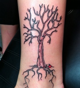 Simple apple tree tattoo