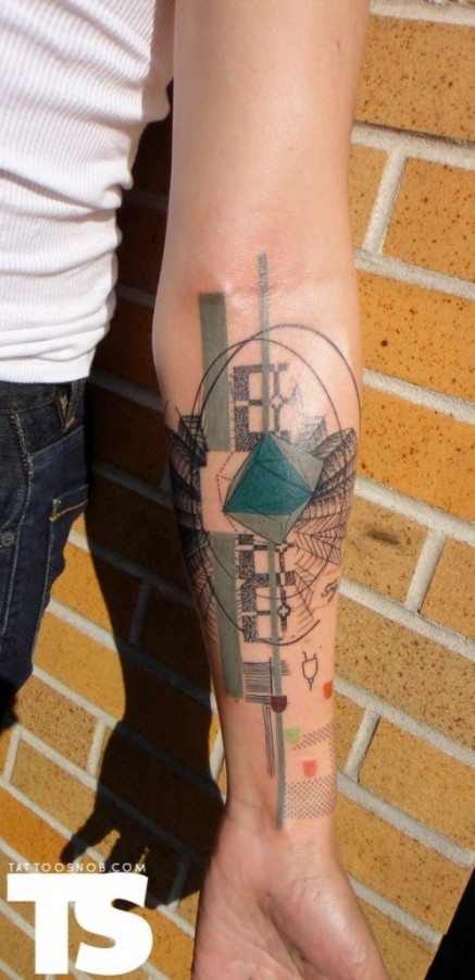 Simple arm’s architecture tattoo