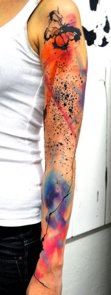 Simple arm’s watercolor butterfly tattoo