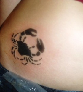 Simple crab hip tattoo
