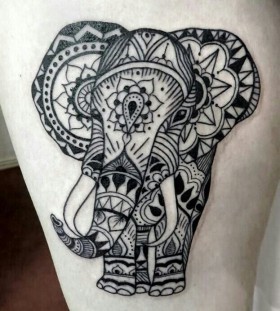 Simple elephant mandala tattoo