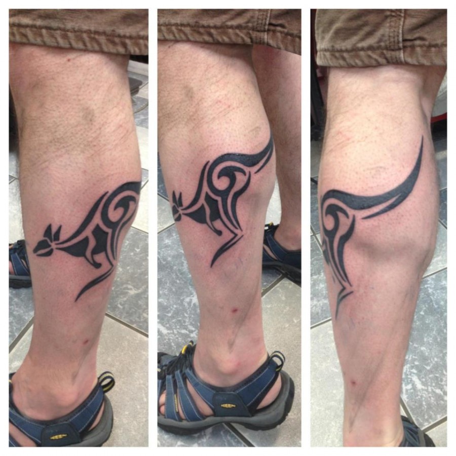 Simple kangaroo leg tattoo