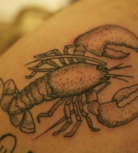 Simple lobster tattoo design