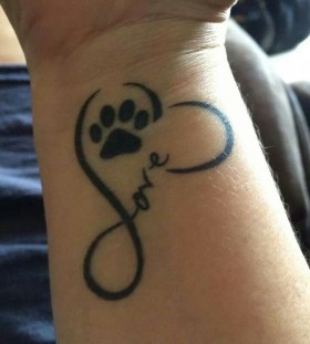 Simple love and dog's tattoo