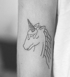 Simple lovely unicorn tattoo