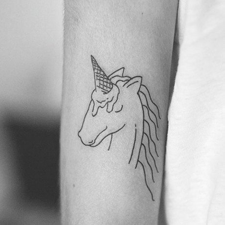 Simple lovely unicorn tattoo